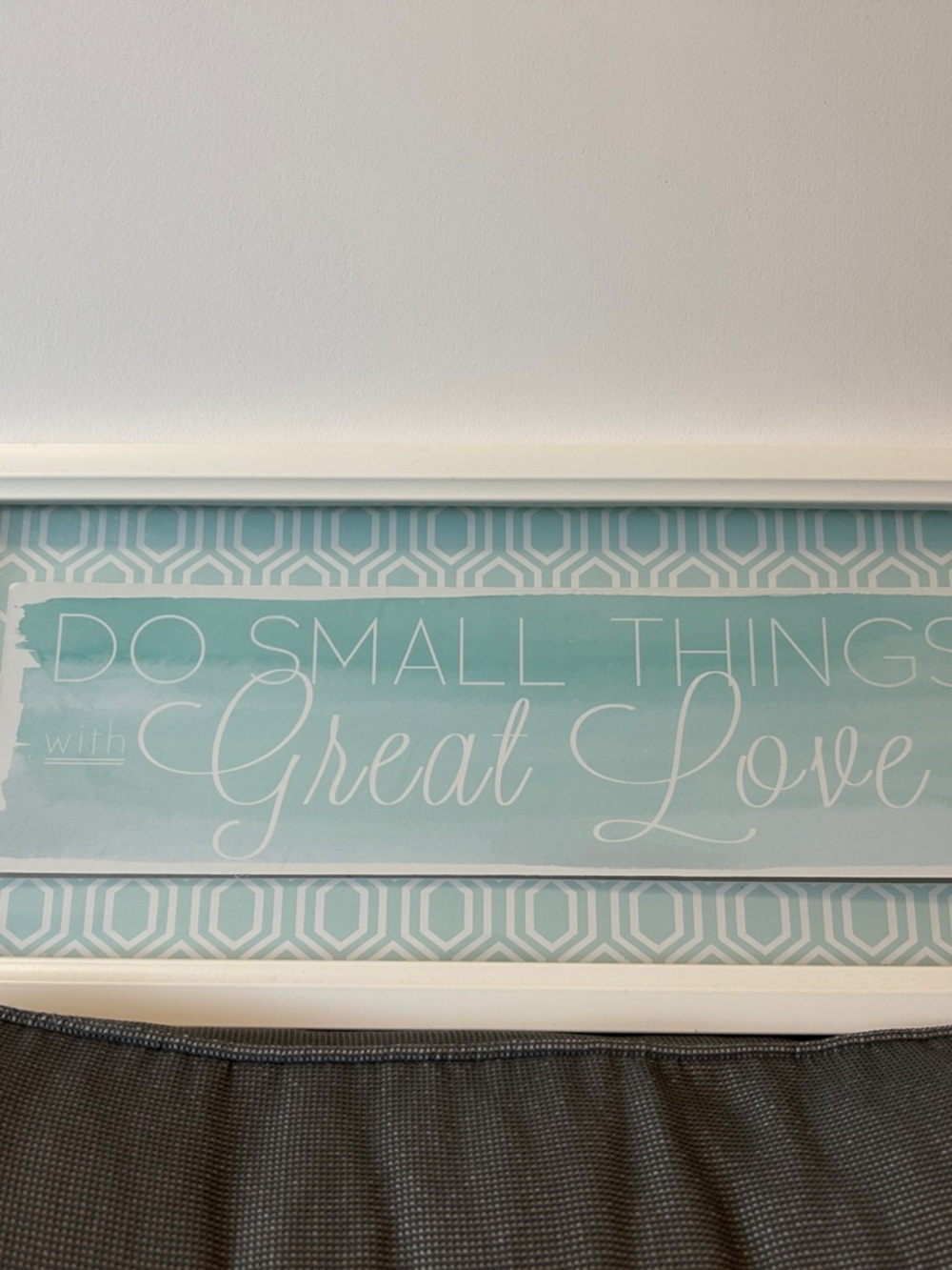 Framed Teal "Do Small Things with Great Love" Wall Art
